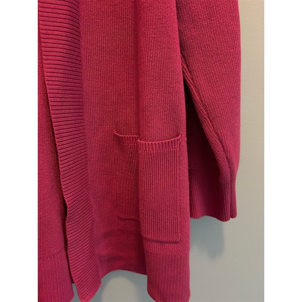 Cable & Gauge Cardigan Sweater Womens 2XL Purple Open Front Pockets NWT - Picture 5 of 12